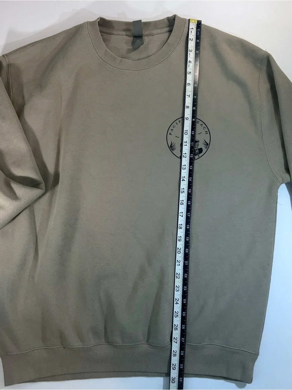 Pacific Beach Skeleton Sweatshirt Mens XL Tan Cali Skull Graphic Crewneck
